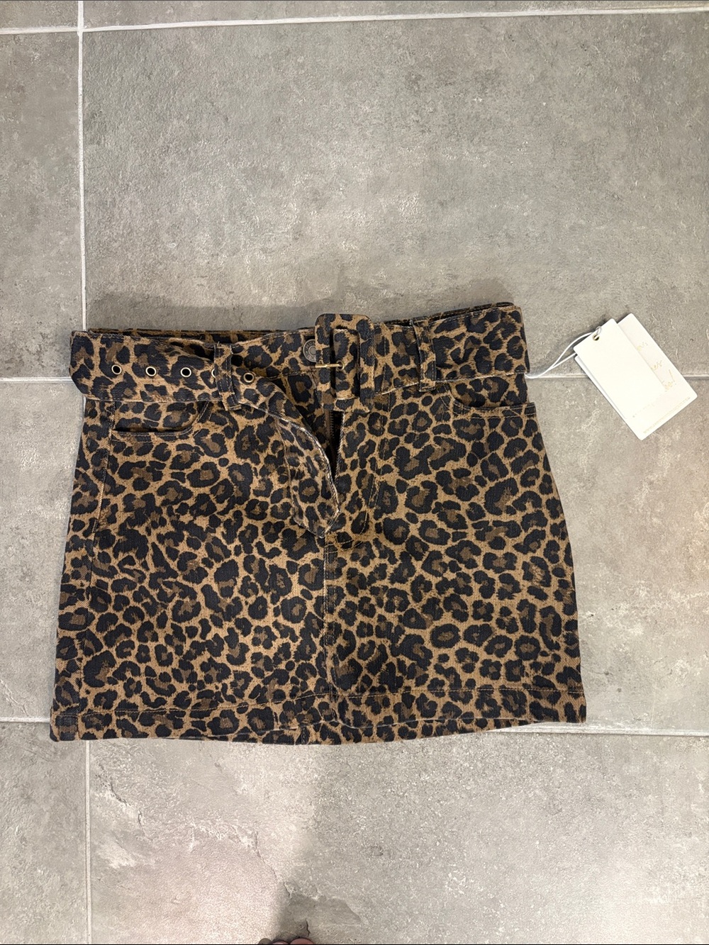 Show Me Your MuMu Leopard Print Mini Skirt in Brown and Black